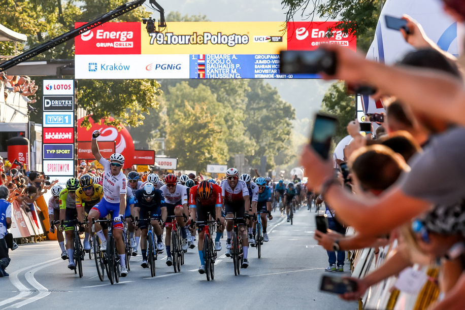 Arnaud Demare from France wins during the final 7th day of the 79. Tour de Pologne UCI World Tour.