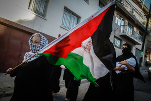 Protesters waves a Palestinian flag as they take part during the demonstration. Protesters participate in a rally in the city of Valparaiso in Chile to mark the International Day of Solidarity with the Palestinian People, condemning Israel’s war on Gaza and calling for a permanent ceasefire. This day is observed annually on November 29 to remember Resolution 181, when the UN decided in 1947 to divide Palestine into two separate Jewish and Arab states.