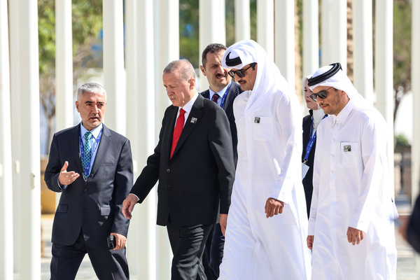 Heads of states, including President of Turkey, Recep Tayyip Erdoğan (L2) arrive for the opening session of the World Leaders summit during the 28th UN Climate Change Conference (COP28) held by UNFCCC in Dubai Exhibition Center. COP28 is scheduled to take place from November 29 to December 12, primarily centered on evaluating individual nations' progress in achieving their climate goals. The Dubai Conference will also emphasize support for the most vulnerable communities and address the critical issue of the Loss and Damage Fund.