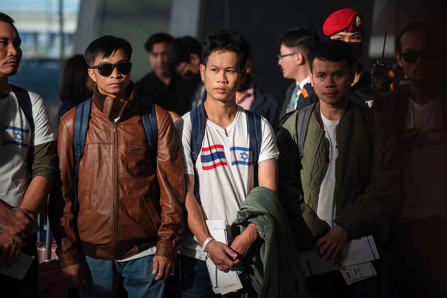 Thai nationals, recently freed by Hamas, held a press conference upon their arrival at Suvarnabhumi International Airport in Bangkok. The 17 Thai nationals who were held hostage by the Palestinian armed group Hamas for almost two months have arrived at Suvarnabhumi Airport. During the Oct 7 surprise attack by Hamas in Israel, 39 Thais were killed, and 32 Thai laborers were held captive. The 17 Thais are the first group to return to Thailand out of 23 Thais who have been released in Gaza, with nine remaining captive.