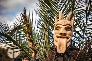 A Careto is seen during the Carnival parade in Lazarim. In Lazarim, northern Portugal, the carnival is celebrated with a tradition known as Entrudo. During this festivity, masks of devils and demons, intricately carved in wood by the village's craftsmen, are prominently featured. The carnival parade through the streets showcases these masks, portraying ancestral scenes of Portuguese culture.