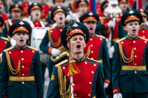 Russian military personnel of the parade squads during the dress rehearsal of the Victory Parade on Palace Square. On May 9, 2024, Russia will celebrate Victory Day in the Great Patriotic War for the 79th time. The parade of troops of the territorial garrison of St. Petersburg will begin on the morning of May 9. 78 units of military equipment (including seven from the war era) will pass through Palace Square. After this, about 4,500 parade participants will march in front of the podium with veterans and other honored guests of the holiday, 3,000 of them from the Ministry of Defense. It is known that 350 WWII veterans will take part in the parade.