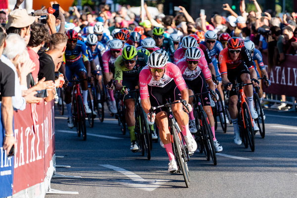 Cyclists compete during the 107th Giro d'Italia 2024, Stage 21 a 125km long Roma-Roma. Tadej Pogacar (UAE Team Emirates) has won the 107th Giro d'Italia, wearing the final Maglia Rosa of the General Classification leader. Daniel Felipe Martinez (Bora ñ Hansgrohe) and Geraint Thomas (Ineos Grenadiers) finished second and third. Tim Merlier (Soudal Quick-Step) has won Stage 21, the 125km long Roma-Roma.