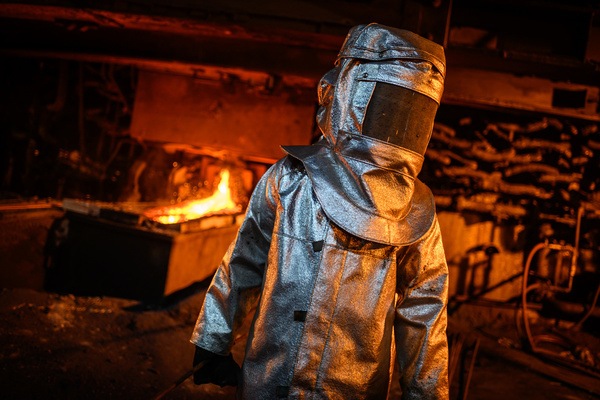A worker in a fire suit seen supervising the flow of hot liquid metal as it flows from a furnace at the plant.
Production of matte nickel at the PT Vale nickel plant, in Sorowako, South sulawesi, Indonesia, the plant is targeting a production of 75,000 metric tons in 2019.