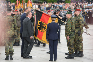 German Federal Chancellor Friedrich Merz and German Defence Minister Boris Pistorius participate in the inauguration of the German Brigade in Vilnius. The German 45th Armored Brigade "Lithuania" was officially inaugurated at a ceremony held at Cathedral Square in Vilnius, with the participation of German Federal Chancellor Friedrich Merz, German Defence Minister Boris Pistorius, Lithuanian President Gitanas Nausėda, and Lithuanian Defence Minister Dovilė Šakalienė. Established in Lithuania on 1 April 2025, the brigade is projected to comprise around 5,000 Bundeswehr soldiers and civilian staff, with full combat readiness expected by 2027.