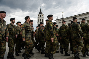 German soldiers march during the inauguration of the German Brigade' ceremony. The German 45th Armored Brigade "Lithuania" was officially inaugurated at a ceremony held at Cathedral Square in Vilnius, with the participation of German Federal Chancellor Friedrich Merz, German Defence Minister Boris Pistorius, Lithuanian President Gitanas Nausėda, and Lithuanian Defence Minister Dovilė Šakalienė.
Established in Lithuania on 1 April 2025, the brigade is projected to comprise around 5,000 Bundeswehr soldiers and civilian staff, with full combat readiness expected by 2027.