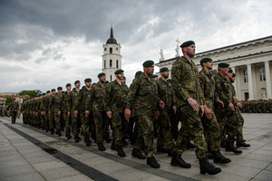 German soldiers march during the inauguration of the German Brigade' ceremony. The German 45th Armored Brigade "Lithuania" was officially inaugurated at a ceremony held at Cathedral Square in Vilnius, with the participation of German Federal Chancellor Friedrich Merz, German Defence Minister Boris Pistorius, Lithuanian President Gitanas Nausėda, and Lithuanian Defence Minister Dovilė Šakalienė.
Established in Lithuania on 1 April 2025, the brigade is projected to comprise around 5,000 Bundeswehr soldiers and civilian staff, with full combat readiness expected by 2027.