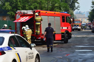 Firefighters work at the site of a Russian drone strike amidst Russia's attack. Russia carried out "massive" drone attacks on Ukraine's capital and port city of Odesa killing one person and hitting a maternity hospital, Ukrainian officials said calling for further sanctions.