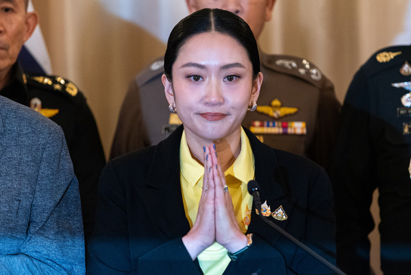 Thailand's Prime Minister Paetongtarn Shinawatra pays respect during a press conference at the government house. Thailand's Prime Minister Paetongtarn Shinawatra held a press conference at Government House in Bangkok to apologize for a leaked phone call with former Cambodian Prime Minister Hun Sen regarding a political crisis. This has threatened the confidence in her leadership and led a key coalition partner to withdraw from the Thai coalition.
