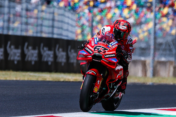 Francesco Pecco Bagnaia of Italy and Ducati Lenovo Team in action during the MotoGP GP9 Gran Premio d'Italia Brembo - Free Practice at Mugello Circuit.