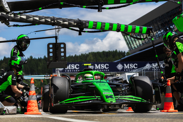 Gabriel Bortoleto of Brazil and Stake F1 Team Kick Sauber is seen in action during the Free Practice 1 Formula One Austrian Grand Prix at Red Bull Ring.