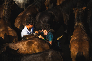 An Aloitador searches for foals among the wild horses during the Rapa das Bestas celebration. “A Rapa Das Bestas" is an ancient Galician festival (dating back to the 15th century) held in the first days of July. It consists of capturing wild horses in the wild, leading them to a curro (enclosed enclosure) and cutting their manes to deworm and care for them. It is a ritual of strength and tradition that symbolizes the coexistence between man and nature celebrated primarily in Sabucedo.