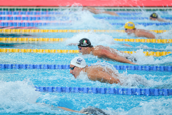 Lucas Henveaux of Belgium seen in action during the Men 200m Individual Medley Final A on Day 3 of the International Swimming 61st "Settecollli" Trophy 2025.