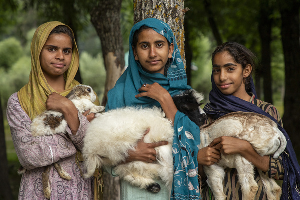 Kashmiri nomadic girls hold their pet baby goats as they wait for tourists to offer them for photographs at a popular Himalayan resort town. In April, militants carried out an attack in the town killing 26 Indian Hindu tourists in what the government described as the worst assault on civilians in decades, sparking the most serious escalation between nuclear-armed rivals India and Pakistan in years.