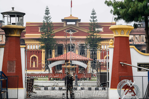 Army personnel guard the President's residence after the Gen Z protests in Kathmandu, Nepal, on Wednesday, September 10, 2025, the third day of an army-imposed curfew. The demonstrations, sparked by anger over corruption, the social media ban, and the killing of more than 19 youths, led to the resignation of Prime Minister K.P. Sharma Oli. The country remains under army control amid escalating unrest.