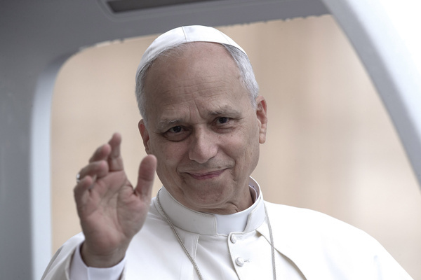 Pope Leo XIV arrives for his weekly general audience in St. Peter's square at the Vatican.