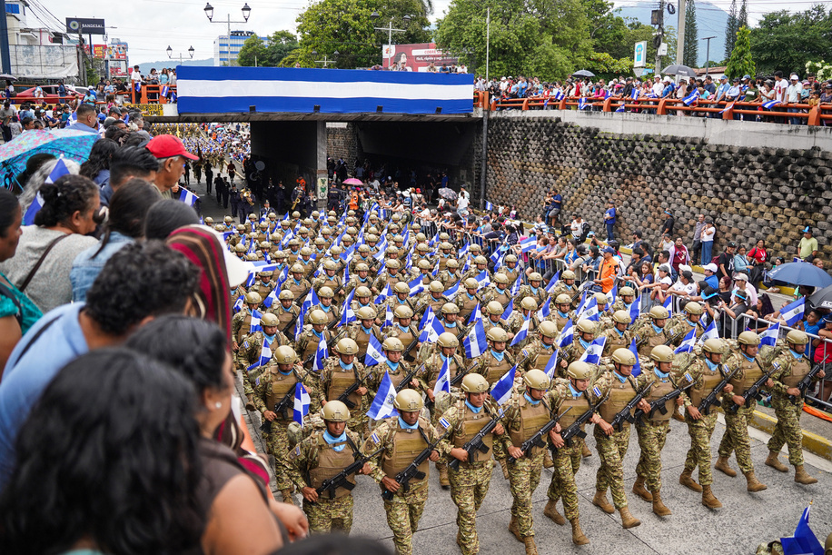 Soldiers take part in a military parade to celebrate El Salvador's 204th Independence Day. El Salvador marked its 204th Independence Day with a military parade in San Salvador, showcasing national pride and the country’s armed forces.