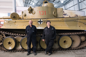 The tank crews of Tiger 131 seen during the event. The Tank Museum's Tiger Day is a biannually event at Bovington camp showcasing German Tiger 131, the only operational Tiger I tank in the world, it also features other World War II-era tanks including M4A2E8 Sherman "Fury", M3 Grant and the British Churchill tank. The event included a reenactment of the Battle of "Capture the Tiger", demonstrating how the Tiger 131 was captured on 24th April 1943 in Tunisia by 42nd Battalion Royal Armored Corps and 2nd Sherwood Foresters.