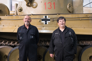 The tank crews of Tiger 131 seen during the event. The Tank Museum's Tiger Day is a biannually event at Bovington camp showcasing German Tiger 131, the only operational Tiger I tank in the world, it also features other World War II-era tanks including M4A2E8 Sherman "Fury", M3 Grant and the British Churchill tank. The event included a reenactment of the Battle of "Capture the Tiger", demonstrating how the Tiger 131 was captured on 24th April 1943 in Tunisia by 42nd Battalion Royal Armored Corps and 2nd Sherwood Foresters.