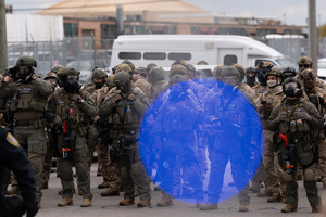 Police face off against demonstrators in front of the Broadview Immigration Detention Facility. A lawsuit filed October 30, 2025 alleges inhumane, degrading, and humiliating conditions in the facility with a lack of food, water, access to hygiene and medical care, or places to sleep.
