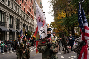 Veterans of the United States Armed Forces who fought in the Vietnam War attend the 106th annual Veterans Day Parade.