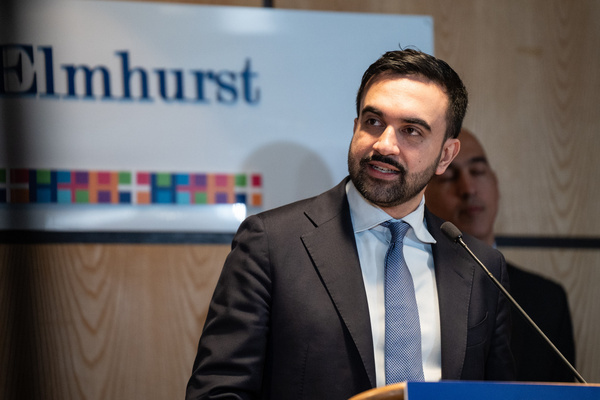 New York City Mayor-elect Zohran Mamdani speaks to the press after appointing Steven Banks as Corporation Counsel, Ramzi Kassem as Chief Counsel, and Helen Arteaga as Deputy Mayor of Health and Human Services in Manhattan.