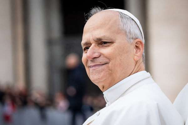 Pope Leo XIV leaves after his traditional Wednesday General Audience in St. Peter's Square.