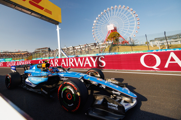 Carlos Sainz of Spain drives the (55) Atlassian Williams F1 Team FW48 during practice session two ahead of the F1 Grand Prix of Japan at the Suzuka Grand Prix Circuit in Suzuka.