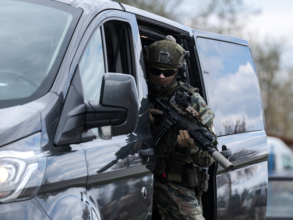 Central Counter-Terrorist Police Unit "BOA" present their equipment during the International POLSECURE Trade Fair in Kielce Expo. PolSecure is the biggest event in Poland’s public safety sector, organized with the support of the National Police Headquarters as well as uniformed services and key institutions.