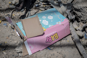 A toy package seen in a destroyed home in the village of Mansouri, in southern Lebanon. After a 10-day ceasefire declared on April 16, 2026, displaced families in Lebanon began returning to assess widespread destruction from weeks of fighting that killed over 2,400 people. Many homes, hospitals, and key infrastructure were damaged, while more than one million people remain displaced. Despite the pause, access to some areas is restricted, and fears persist that fighting could resume.