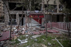 A pizza shop in Beirut’s southern suburbs, known as Dahieyh, during a 10-day ceasefire between Israel and Hezbollah. Many displaced people used the opportunity to check on their homes. After a 10-day ceasefire declared on April 16, 2026, displaced families in Lebanon began returning to assess widespread destruction from weeks of fighting that killed over 2,400 people. Many homes, hospitals, and key infrastructure were damaged, while more than one million people remain displaced. Despite the pause, access to some areas is restricted, and fears persist that fighting could resume.