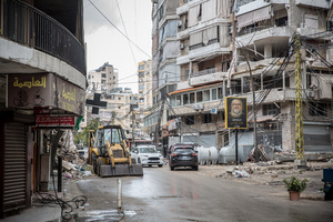 Clean up operations in Beirut’s southern suburbs, known as Dahieyh, pictured during a 10-day ceasefire between Israel and Hezbollah. Many displaced people used the opportunity to check on their homes. After a 10-day ceasefire declared on April 16, 2026, displaced families in Lebanon began returning to assess widespread destruction from weeks of fighting that killed over 2,400 people. Many homes, hospitals, and key infrastructure were damaged, while more than one million people remain displaced. Despite the pause, access to some areas is restricted, and fears persist that fighting could resume.