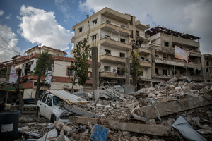 A pile of rubble in Jibchit, southern Lebanon, where around 100 buildings were destroyed. After a 10-day ceasefire declared on April 16, 2026, displaced families in Lebanon began returning to assess widespread destruction from weeks of fighting that killed over 2,400 people. Many homes, hospitals, and key infrastructure were damaged, while more than one million people remain displaced. Despite the pause, access to some areas is restricted, and fears persist that fighting could resume.