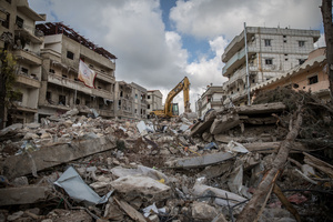 A pile of rubble in Jibchit, southern Lebanon, where around 100 buildings were destroyed. After a 10-day ceasefire declared on April 16, 2026, displaced families in Lebanon began returning to assess widespread destruction from weeks of fighting that killed over 2,400 people. Many homes, hospitals, and key infrastructure were damaged, while more than one million people remain displaced. Despite the pause, access to some areas is restricted, and fears persist that fighting could resume.