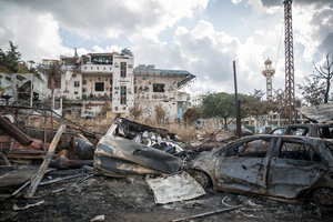 Burnt vehicles on the site where generators were destroyed by Israeli airstrikes in central Jibchit, in the Nabatieh district, southern Lebanon. After a 10-day ceasefire declared on April 16, 2026, displaced families in Lebanon began returning to assess widespread destruction from weeks of fighting that killed over 2,400 people. Many homes, hospitals, and key infrastructure were damaged, while more than one million people remain displaced. Despite the pause, access to some areas is restricted, and fears persist that fighting could resume.