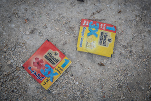 Teabags in rubble in the village of Jibchit, Nabatieh district. After a 10-day ceasefire declared on April 16, 2026, displaced families in Lebanon began returning to assess widespread destruction from weeks of fighting that killed over 2,400 people. Many homes, hospitals, and key infrastructure were damaged, while more than one million people remain displaced. Despite the pause, access to some areas is restricted, and fears persist that fighting could resume.