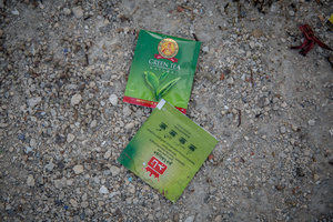 Teabags in rubble in the village of Jibchit, Nabatieh district. After a 10-day ceasefire declared on April 16, 2026, displaced families in Lebanon began returning to assess widespread destruction from weeks of fighting that killed over 2,400 people. Many homes, hospitals, and key infrastructure were damaged, while more than one million people remain displaced. Despite the pause, access to some areas is restricted, and fears persist that fighting could resume.