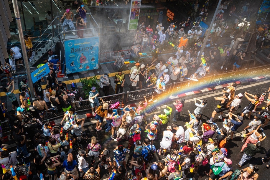 Crowds celebrate the start of Songkran on Silom Road engaging in large-scale water fights as part of the Thai New Year festivities. The kickoff of Songkran on Silom Road marks the start of Thailand’s New Year with one of Bangkok’s most iconic celebrations. Traditionally rooted in rituals of cleansing and renewal, the festival has evolved into a vibrant public event where crowds gather for large-scale water fights. Silom, with its central location and lively atmosphere, has become a key hotspot, drawing both locals and visitors into the heart of the festivities.