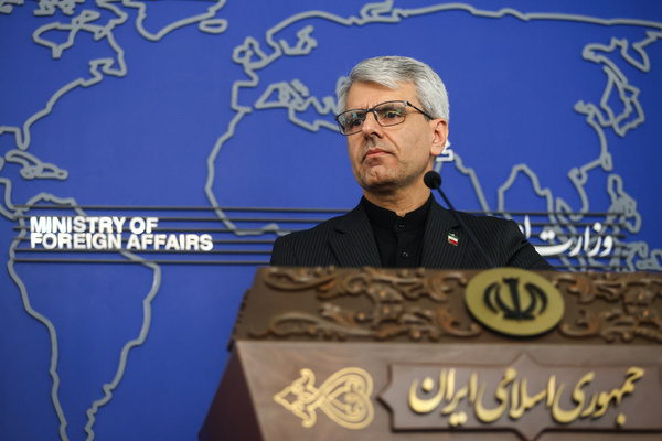 Esmaeil Baghaei, Spokesperson of Foreign Ministry seen during his weekly press conference.