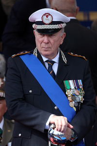 Mario De Sclavis, general commander of the Rome traffic police attends the parade. Heads of state and government attended the 80th Anniversary of Republic Day celebrations and the traditional military parade through the Imperial Fora. The ceremony, which pays homage to the values ​​of the Republic and the Armed Forces, took place in the heart of the capital before the highest Italian institutional officials and international delegations.