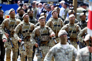 Italian Army Special Forces paratroopers march during the parade. Heads of state and government attended the 80th Anniversary of Republic Day celebrations and the traditional military parade through the Imperial Fora. The ceremony, which pays homage to the values ​​of the Republic and the Armed Forces, took place in the heart of the capital before the highest Italian institutional officials and international delegations.