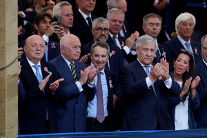 (L to R) Ministry of Environment and Energy Security Gilberto Pichetto Fratin, Ministry of Justice Carlo Nordio and Foreign Minister Antonio Tajani attend the parade.. Heads of state and government attended the 80th Anniversary of Republic Day celebrations and the traditional military parade through the Imperial Fora. The ceremony, which pays homage to the values ​​of the Republic and the Armed Forces, took place in the heart of the capital before the highest Italian institutional officials and international delegations.
