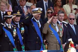 (L to R) General of the Army Corps Salvatore Luongo, Antonio Conserva as Chief of Staff of the Air Force, Admiral Giuseppe Berutti Bergotto and Commander of the Italian Army Carmine Masiello seen during the parade. Heads of state and government attended the 80th Anniversary of Republic Day celebrations and the traditional military parade through the Imperial Fora. The ceremony, which pays homage to the values ​​of the Republic and the Armed Forces, took place in the heart of the capital before the highest Italian institutional officials and international delegations.