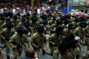 Soldiers of the military corps called Bersaglieri run during the parade. Heads of state and government attended the 80th Anniversary of Republic Day celebrations and the traditional military parade through the Imperial Fora. The ceremony, which pays homage to the values ​​of the Republic and the Armed Forces, took place in the heart of the capital before the highest Italian institutional officials and international delegations.