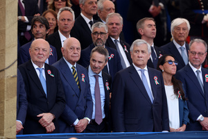 (L to R) Ministry of Environment and Energy Security Gilberto Pichetto Fratin, Ministry of Justice Carlo Nordio and Foreign Minister Antonio Tajani attend the parade. Heads of state and government attended the 80th Anniversary of Republic Day celebrations and the traditional military parade through the Imperial Fora. The ceremony, which pays homage to the values ​​of the Republic and the Armed Forces, took place in the heart of the capital before the highest Italian institutional officials and international delegations.
