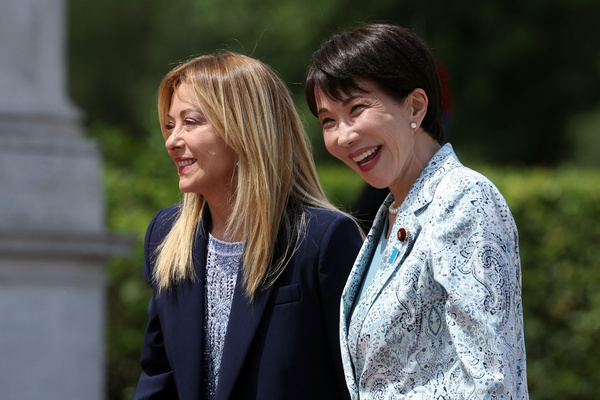 (L to R) Prime Minister Giorgia Meloni and Prime Minister Sanae Takaichi seen at Villa Pamphilj. Prime Minister Giorgia Meloni met with Japanese Prime Minister Sanae Takaichi. The meeting confirmed bilateral relations and the shared commitment to strengthening cooperation and friendship between Italy and Japan in key areas of strategic interest.
