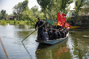 Kashmiri Shia Muslims recite nohas (elegiac poems) aboard traditional boats during a Muharram procession on Dal Lake, commemorating the martyrdom of Imam Hussain and his companions in the Battle of Karbala. Muharram is the first month of the Islamic calendar. Shia Muslims observe Muharram as a period of mourning to commemorate the martyrdom of Imam Hussain, the grandson of Prophet Muhammad. Imam Hussain was martyred on the 10th day of Muharram, during the historic Battle of Karbala in 680 CE.
