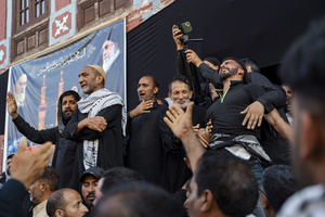 Shia Muslims recite marsiyas and weep during a Muharram mourning procession commemorating the martyrdom of Imam Hussain and his companions in the Battle of Karbala. The elegiac recitations are a central part of Muharram observances, expressing grief and remembrance of the tragedy of Karbala. Muharram is the first month of the Islamic calendar. Shia Muslims observe Muharram as a period of mourning to commemorate the martyrdom of Imam Hussain, the grandson of Prophet Muhammad. Imam Hussain was martyred on the 10th day of Muharram, during the historic Battle of Karbala in 680 CE.