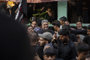 Shia Muslims recite marsiyas and weep during a Muharram mourning procession commemorating the martyrdom of Imam Hussain and his companions in the Battle of Karbala. The elegiac recitations are a central part of Muharram observances, expressing grief and remembrance of the tragedy of Karbala. Muharram is the first month of the Islamic calendar. Shia Muslims observe Muharram as a period of mourning to commemorate the martyrdom of Imam Hussain, the grandson of Prophet Muhammad. Imam Hussain was martyred on the 10th day of Muharram, during the historic Battle of Karbala in 680 CE.