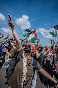 Hundreds of pro-Palestinian protestors gather outside Elbit Systems weapons factory during the rally. Pro-Palestinian protestors gathered outside Elbit Systems factory in Filton, Bristol to accuse the arms company of supplying Israel with weaponry and drones for its war in Gaza.